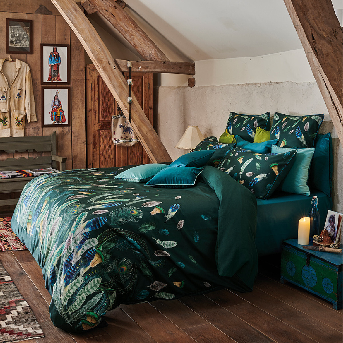 Housse de couette Feathers green