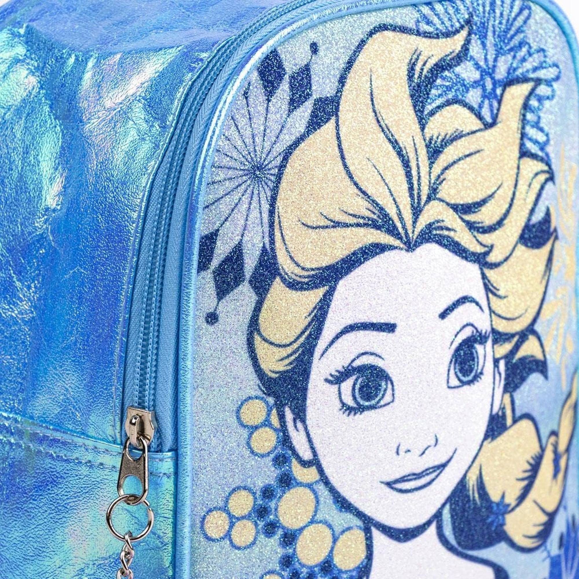 Mochila infantil de frozen - cierre de cremallera con pompón - 18 x 21 x 10 cm - mochila pequeña con costuras reforzadas