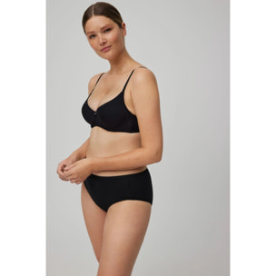 Confezione da 2 slip basico a vita alta in cotone nero