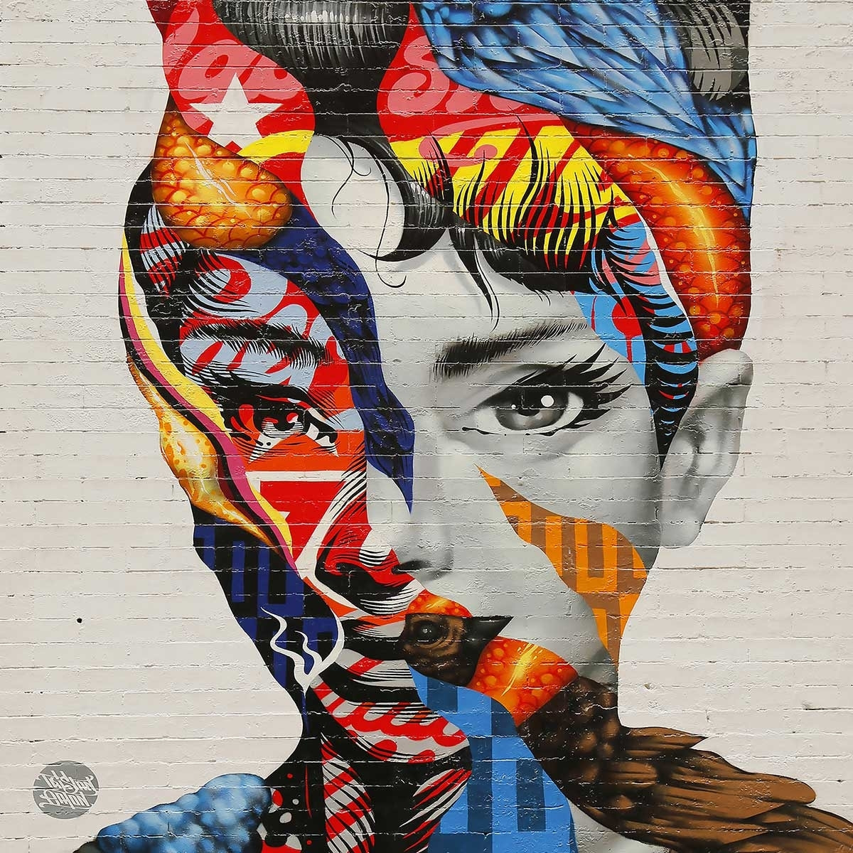 Tableau street art visage femme speechless Tableau plexiglas