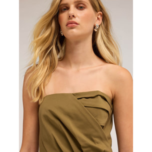 Motivi - Top bustier drappeggiato - Verde militare