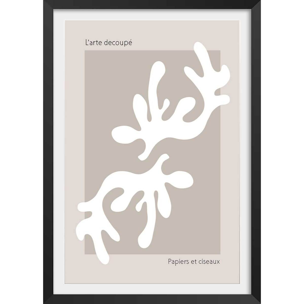 Affiche  papiers et ciseaux Affiche + cadre en bois - Noir