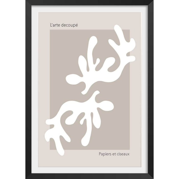 Affiche  papiers et ciseaux Affiche + cadre en bois - Noir