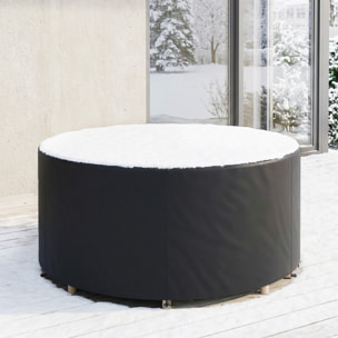 Housse meuble de jardin imperméable Oxford haute densité 420D dia.200 x H.80 cm noir