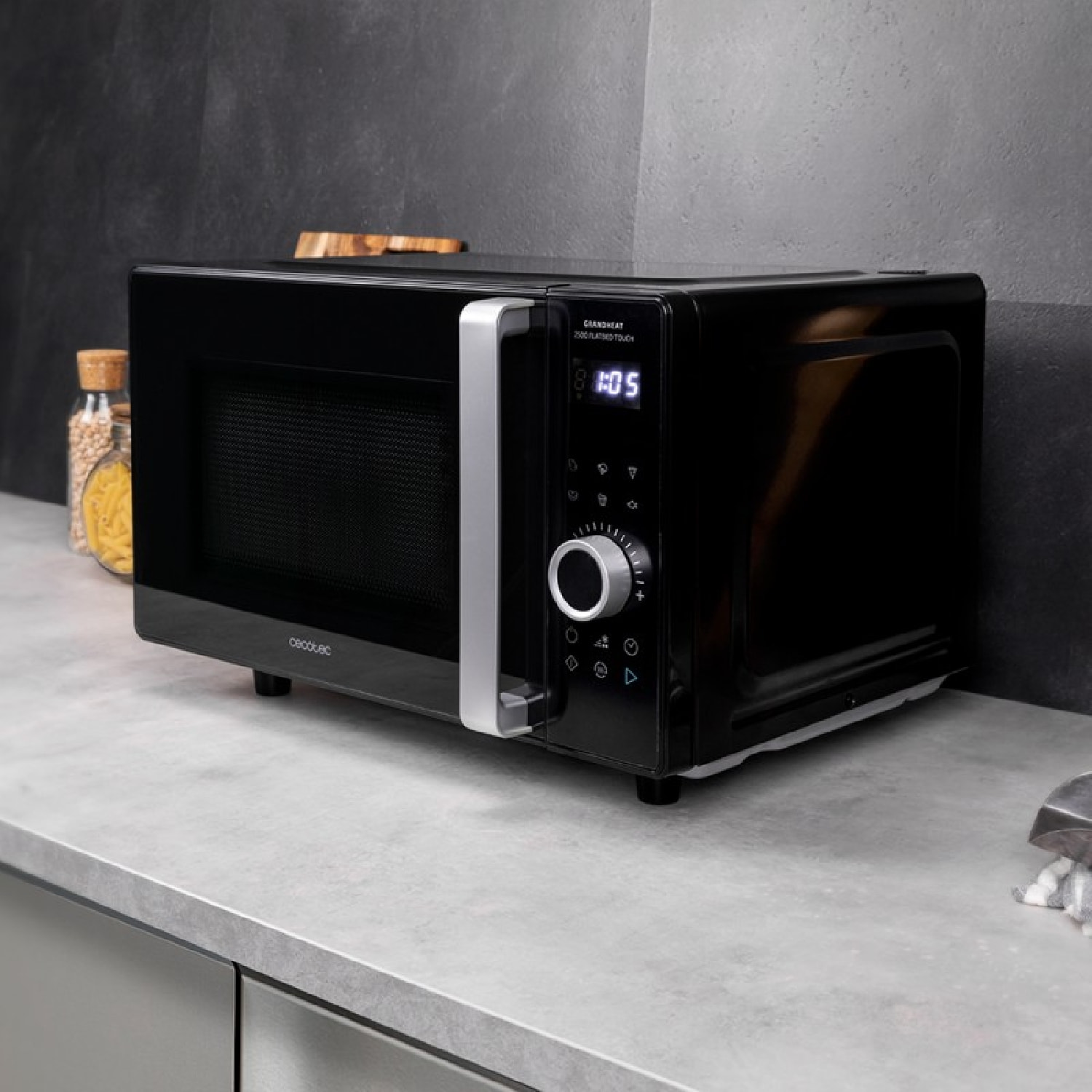 Cecotec Micro-ondes sans plateau GrandHeat 2500 Flatbed Touch Black
