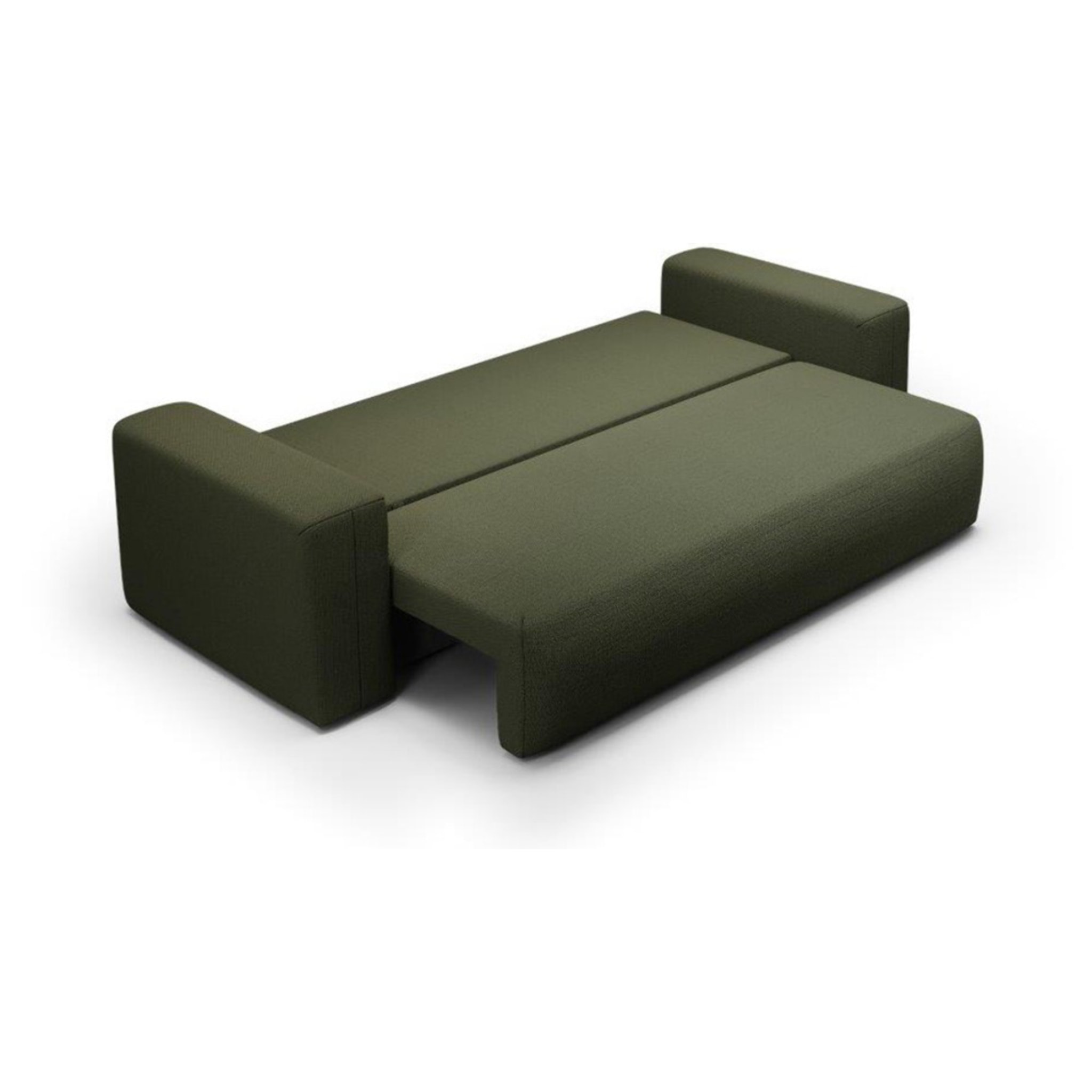 NALA - Canapé droit convertible droit 3 places en tissu vert