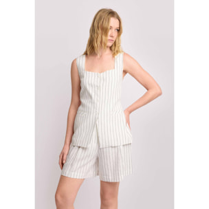 Kocca - Gilet sartoriale a righe Donna, Righe, Scollo ampio