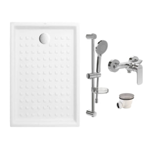 Pack receveur O Novo céramique avec bonde D90 et robinetterie