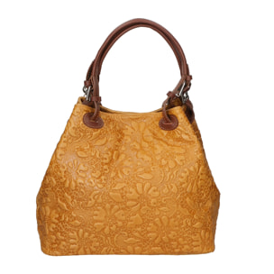 Borsa a mano da donna - Modello Elenia - Vera pelle - 33.0 x 29.0 x 16.0 cm