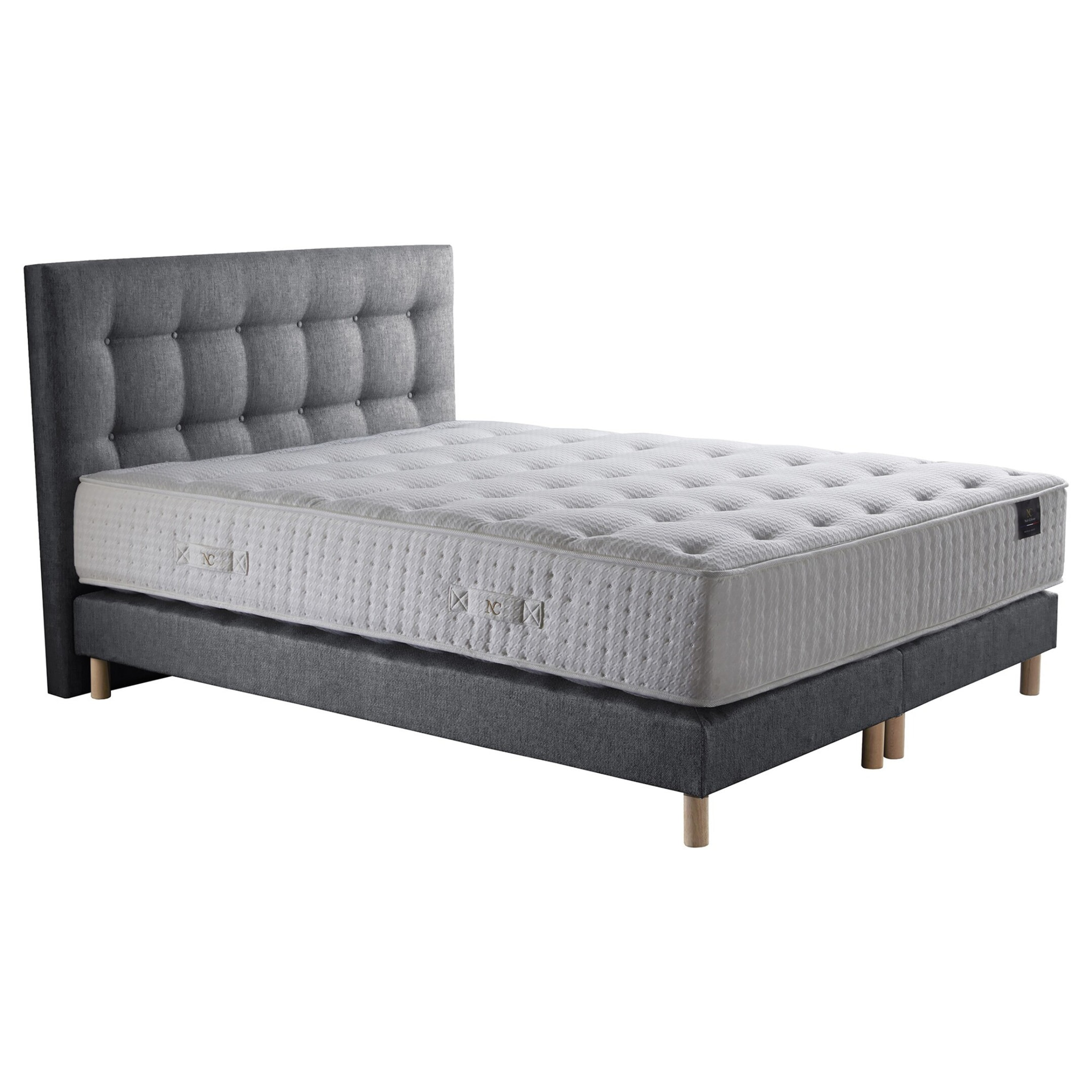 Ensemble Artémis 2 + tête de lit capitonnée - Matelas ressorts ensachés Mémoire de forme Latex