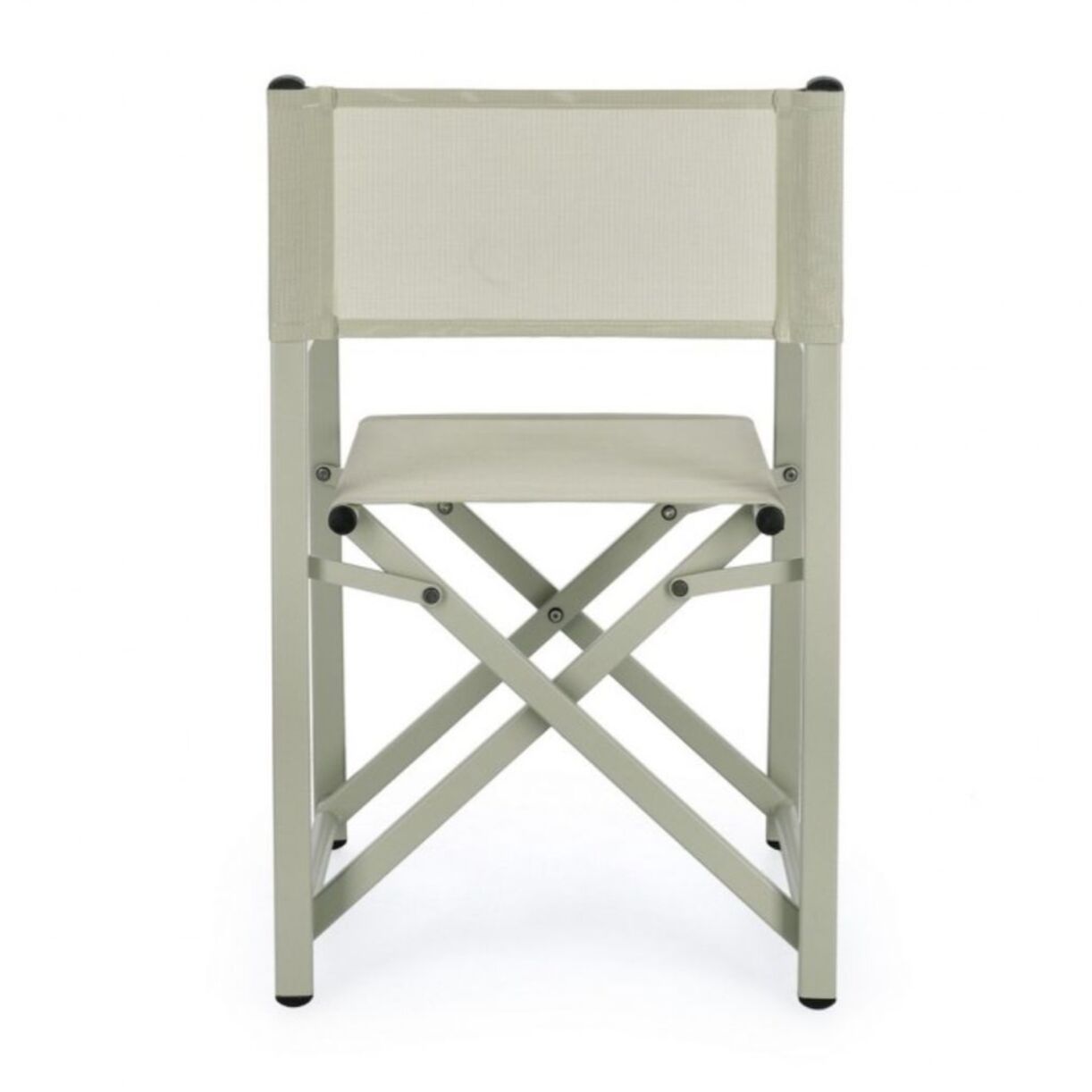 Set di 2 sedie TAYLOR in alluminio verde chiaro e textilene verde chiaro, pieghevoli