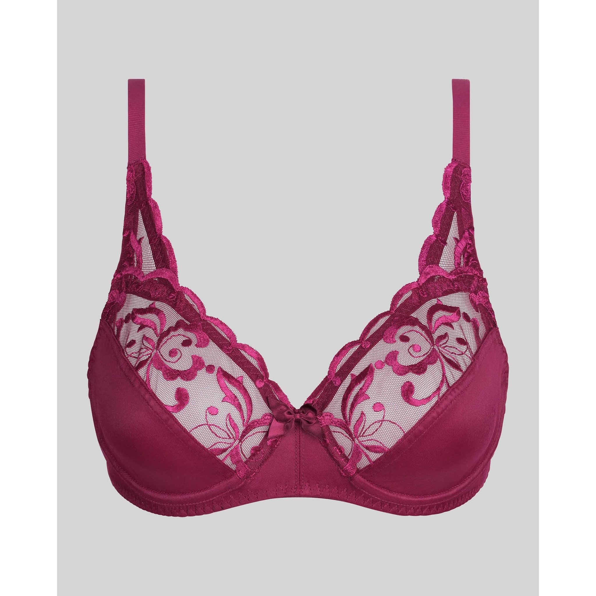 Sujetador con aros de microfibra y bordados