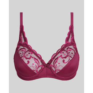 Sujetador con aros de microfibra y bordados