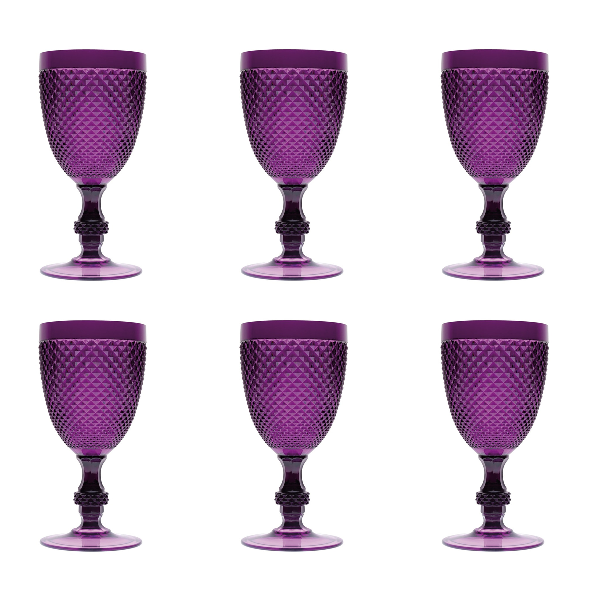 Set de 6 verres à vin Excelsa – Diamond, Plastique Violet 39 cl