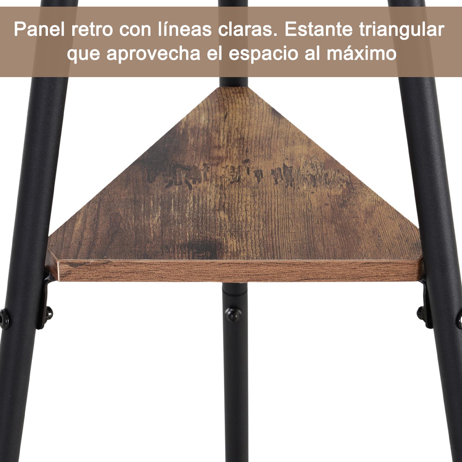 Perchero de Pie con 6 Ganchos de Madera 32,5x45,5x182cm Negro