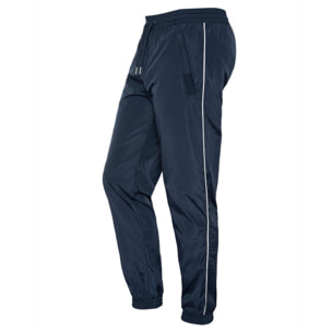 TRTEAMS70 TRACKSUIT PANTS WITH  CONTRASTED PIPINGS & SCHOTT NYC EMBROIDERY ABOVE RIGHT BACK POCKET 100% POLYESTER Blu