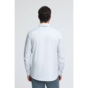 Camisa azul claro de corte slim y cuadros vichy con logo Rigby Go