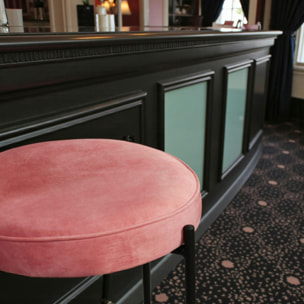 Lot de 2 tabourets de bar velours rose FLORENCE