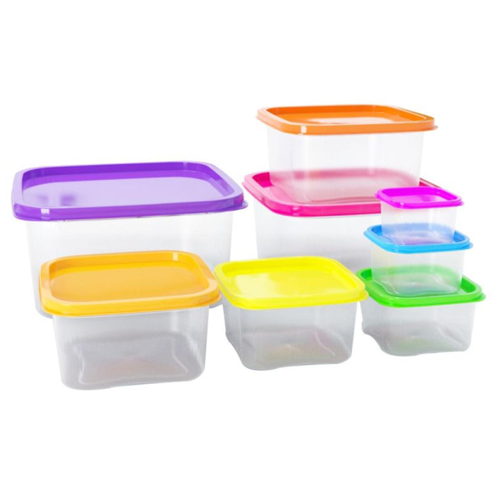 Ensemble de boites de conservations alimentaires 8 pièces Herzberg HGSFS8N1