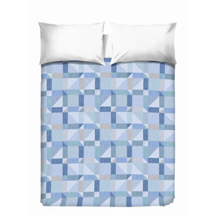Copriletto di cotone atene azzurro 100% cotone