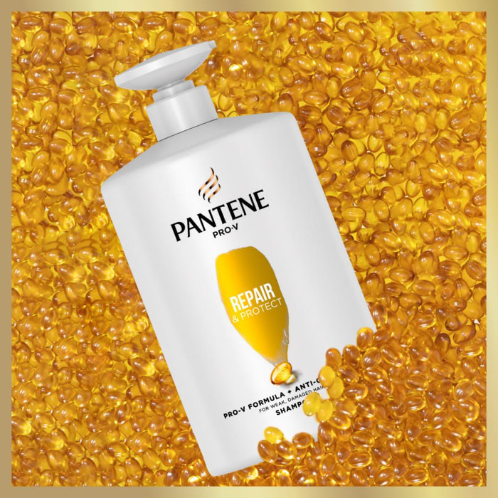 Pantene Pro-V Repair & Care Shampoing, Repair & Protect, Pro-V+Antioxydants, Pour Cheveux Abîmés 1L