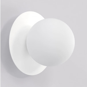 Lampada da parete Americana in acciaio bianco opaco