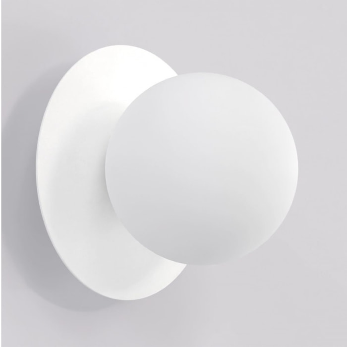 Lampada da parete Americana in acciaio bianco opaco