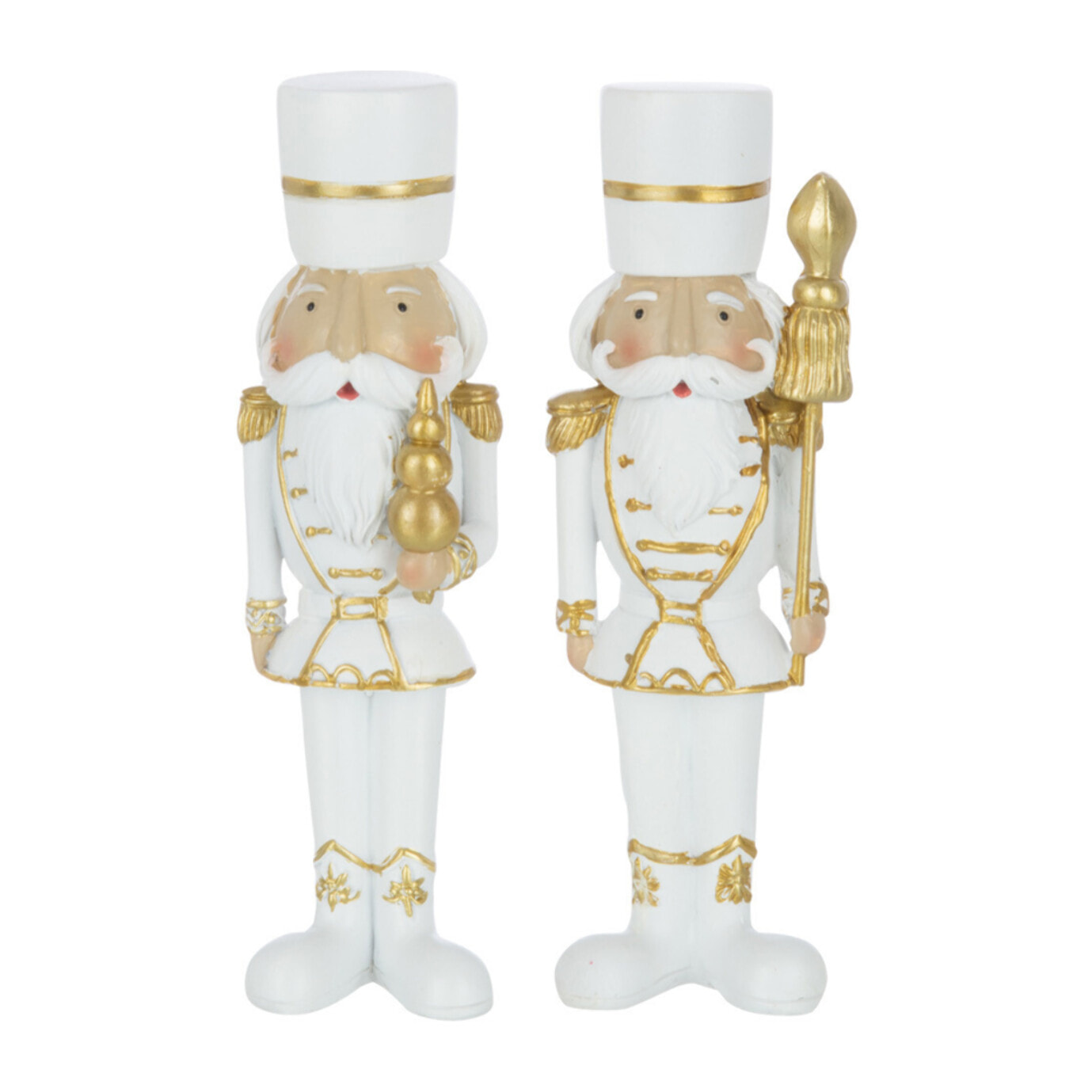 J-Line figurine Casse-Noisette - polyrésine - blanc/or - small - 2 pcs