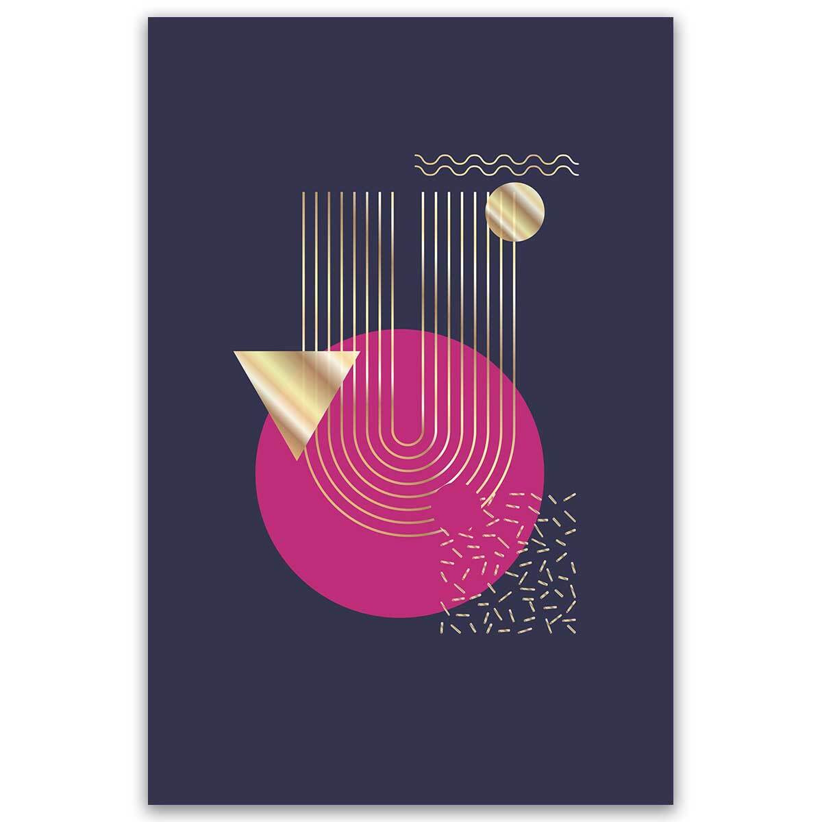 Tableau géométrique doré et rose design moderne Toile imprimée