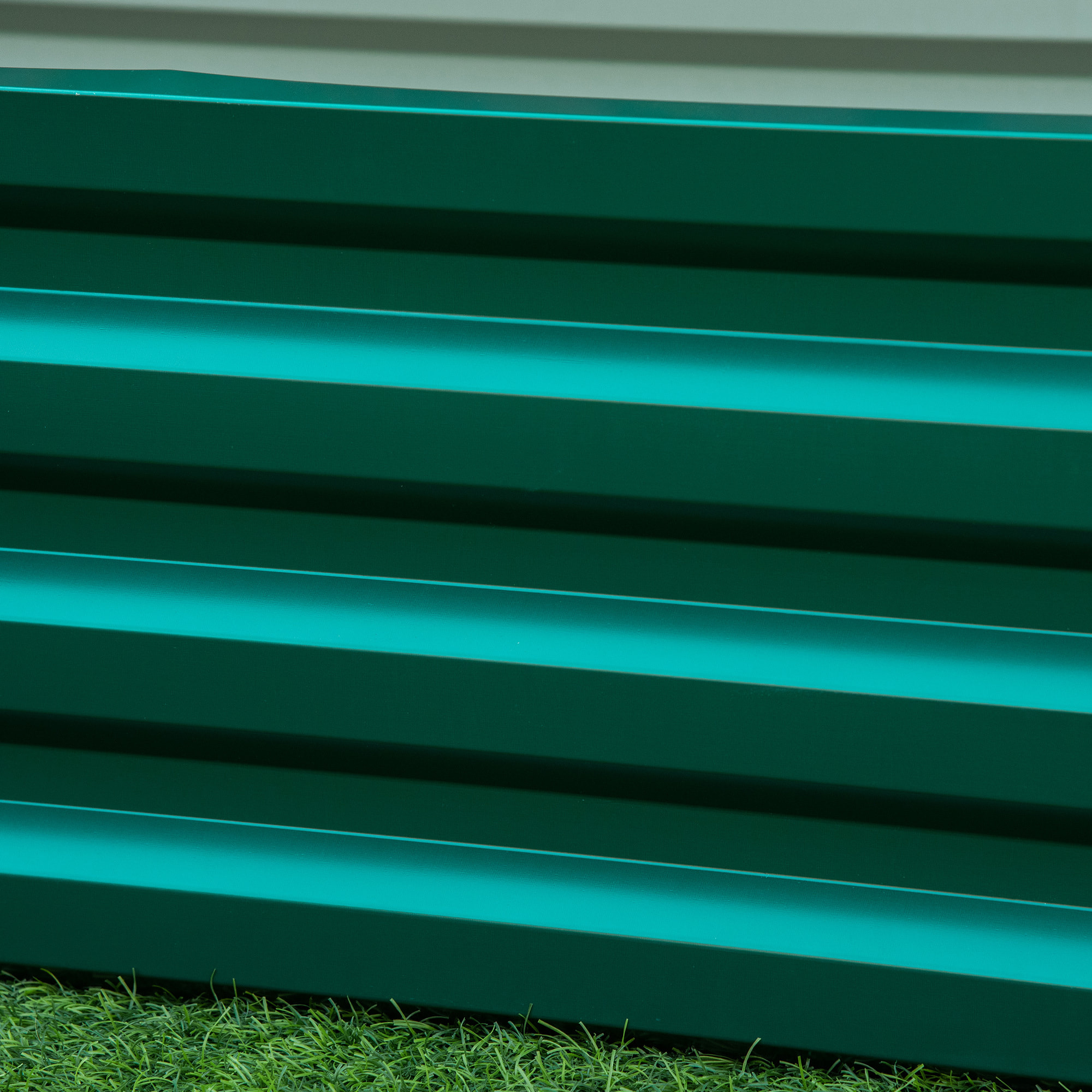 Jardinera Elevada de Acero Galvanizado Huerto Urbano para Cultivar Plantas Flores Hierba Macetero Exterior Rectangular con Fondo Abierto 120x60x30,5 cm Verde