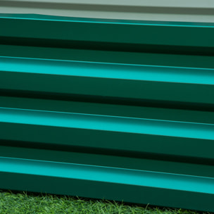 Jardinera Elevada de Acero Galvanizado Huerto Urbano para Cultivar Plantas Flores Hierba Macetero Exterior Rectangular con Fondo Abierto 120x60x30,5 cm Verde