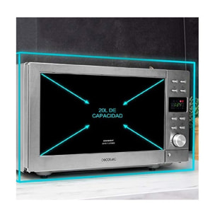 Cecotec Micro-ondes sans plateau GrandHeat 2010 Flatbed Steel