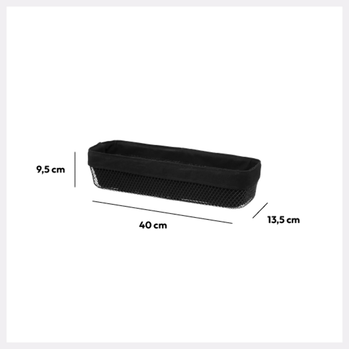 Corbeille à pain métal 40x14 cm Noir Mayaj