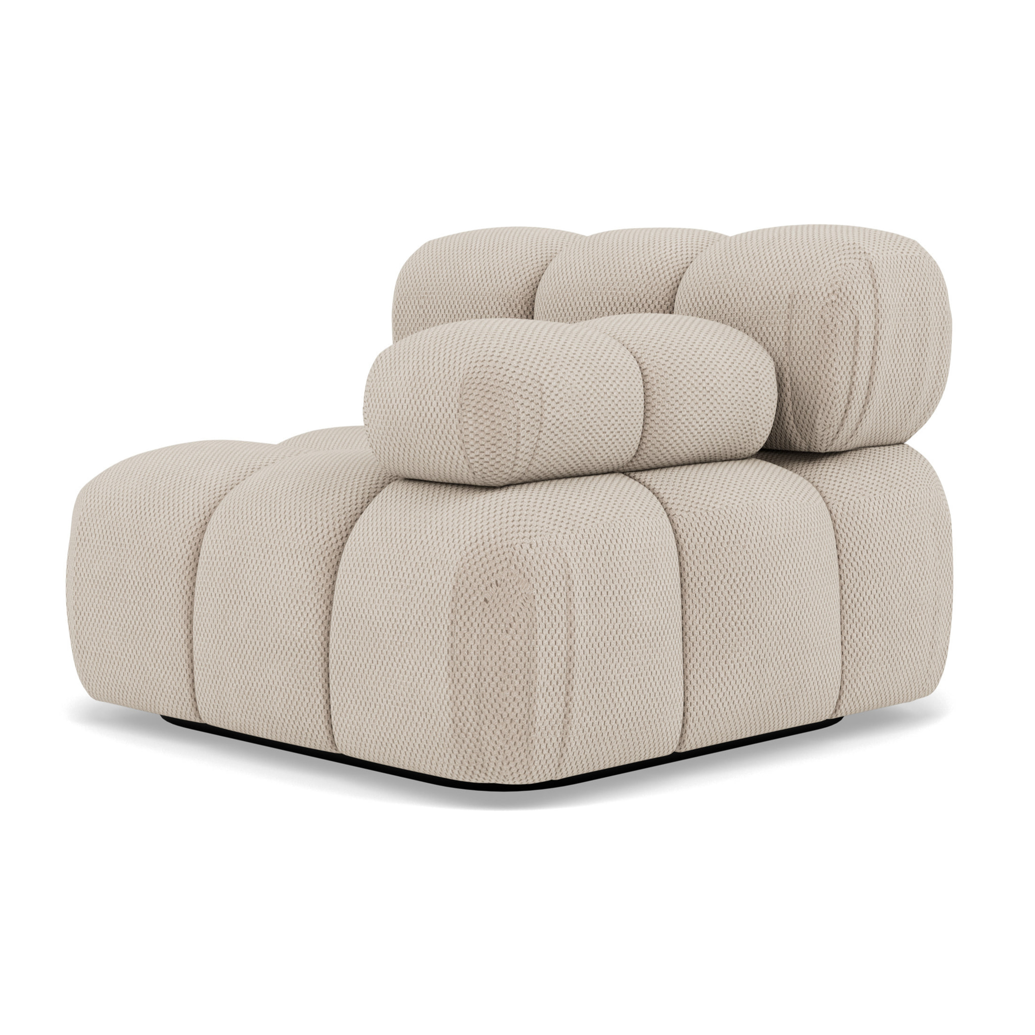 Ruby - module d'assise droit en velours texturé - Beige