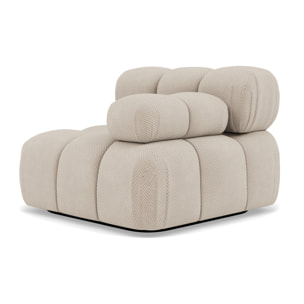 Ruby - module d'assise droit en velours texturé - Beige
