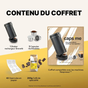 Coffret CAPS ME Noir compatible avec les machines Nespresso® Original,