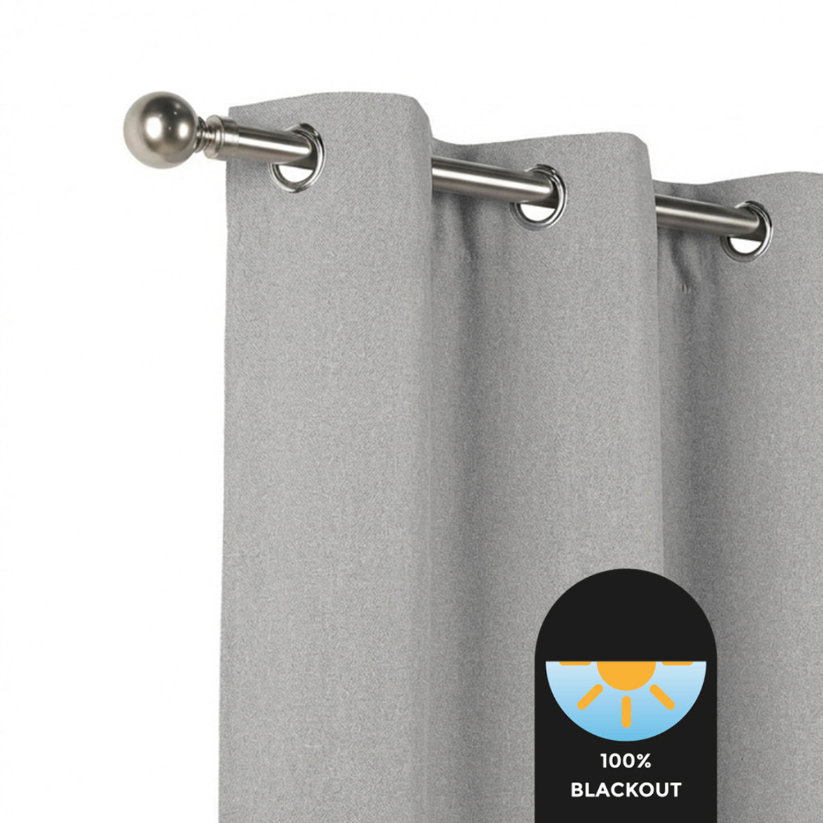 Cortina de ollaos opaca STONE XXL Plata