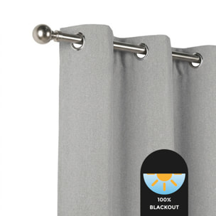 Cortina de ollaos opaca STONE XXL Plata