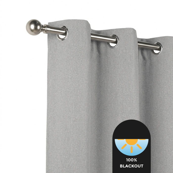 Cortina de ollaos opaca STONE XXL Plata