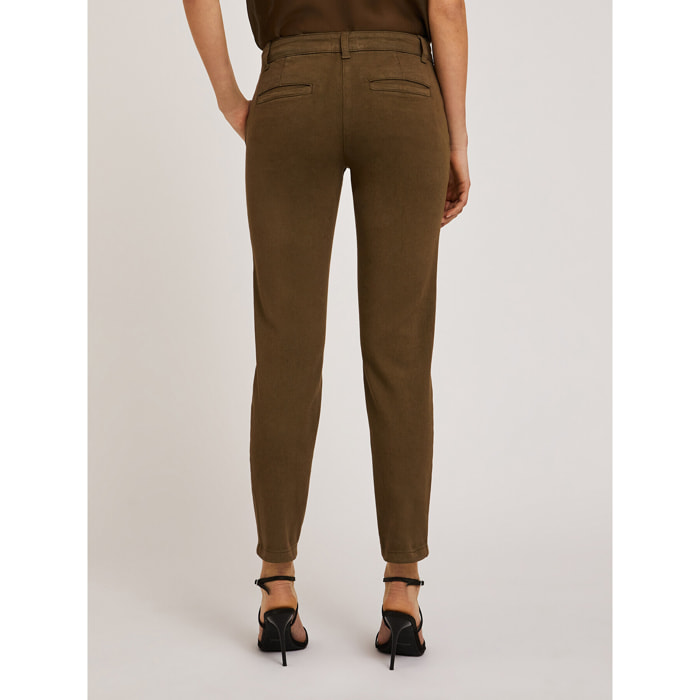 Motivi - Pantalones chinos Kendall en drill de algodón - Verde militare