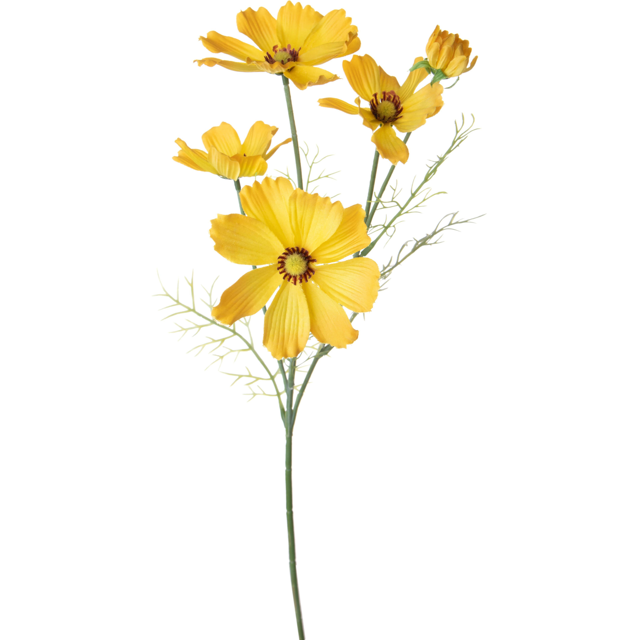 Cosmos In Fiore per 5 altezza 68 Cm - Pezzi 6 - 15X68X14cm - Colore: Giallo - Bianchi Dino - Fiori Artificiali