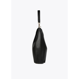 Borsa shopper con occhielli in metallo quadrati