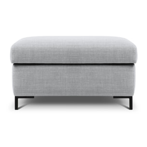 Pouf avec coffre "Yanis" en tissu structurel gris clair