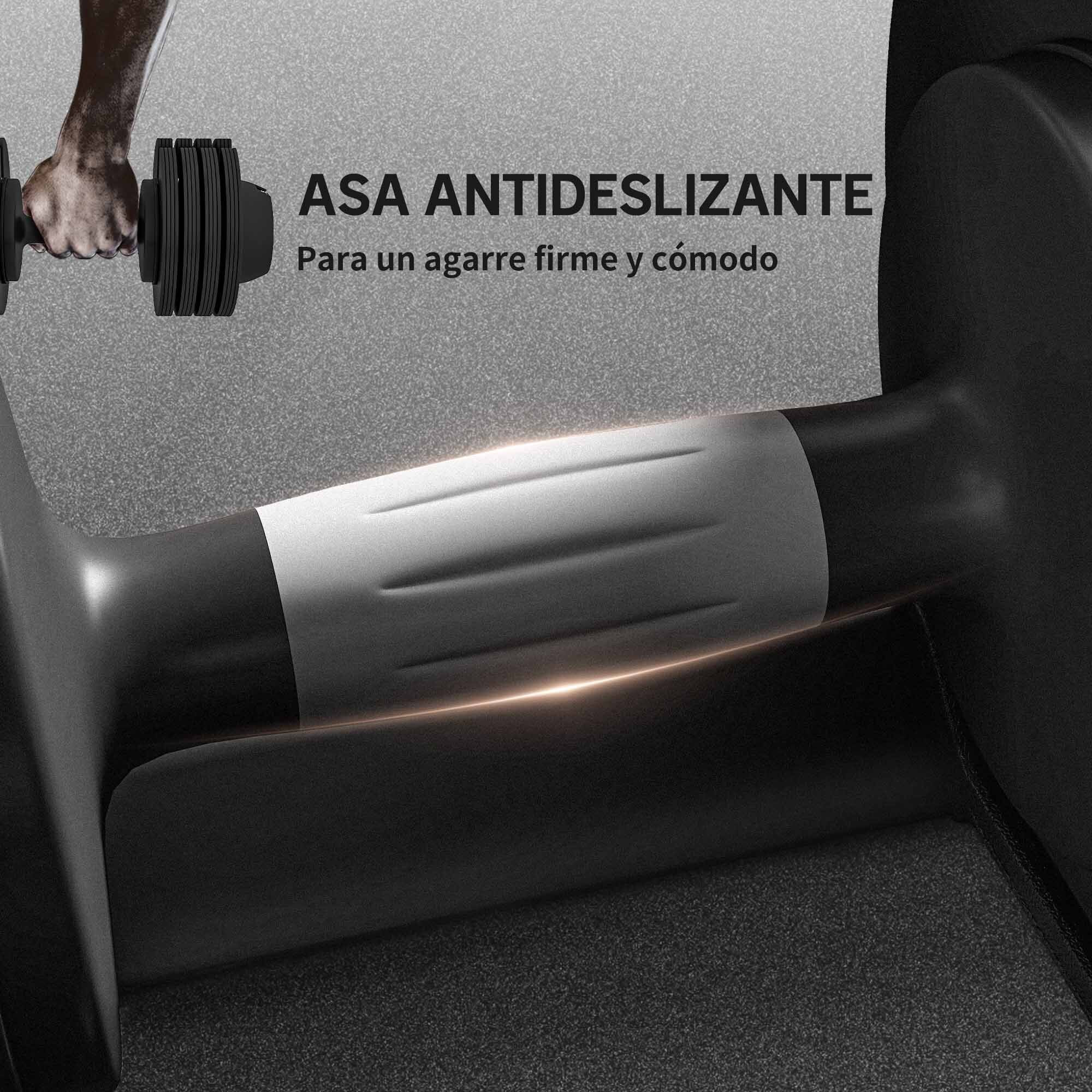 Mancuerna Ajustable 4 en 1 10 kg, Pesas y Mancuernas, Ajuste Rápido de Peso, con Base de Almacenamiento y Mango Antideslizante, para Entrenamiento en Casa Gimnasio