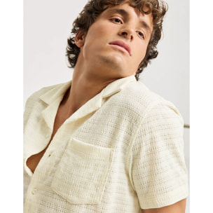 Camisa Manga Corta Off White - Puntillet