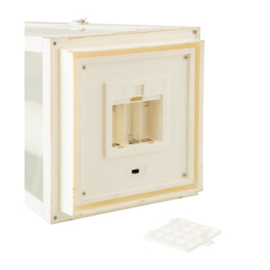 J-Line Lanterne + Bougie - verre - blanc - large - lumières LED