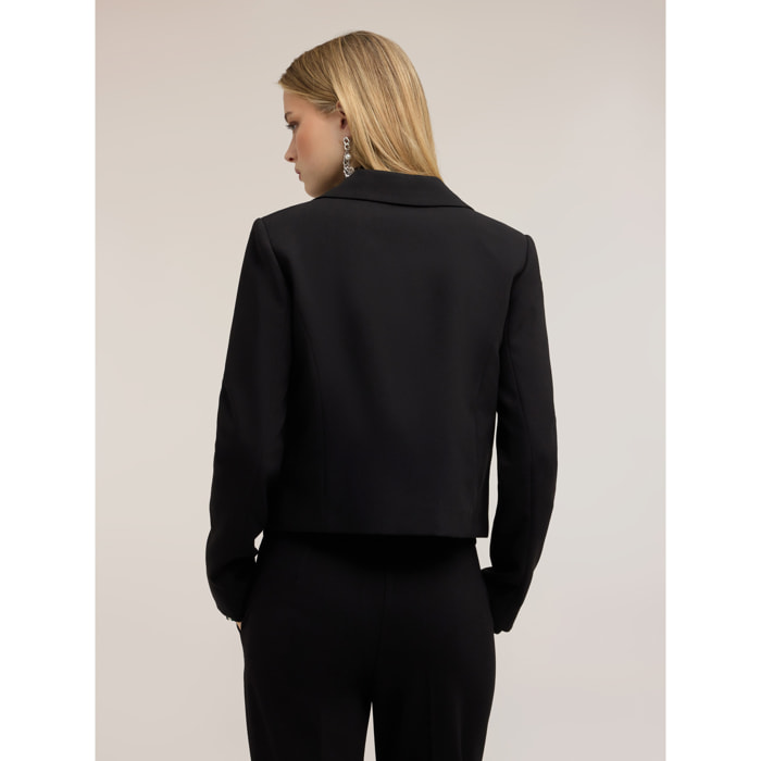Motivi - Blazer corta con revers - Nero