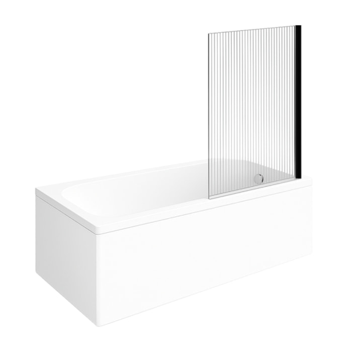 Baignoire droite VILLEROY & BOCH Architectura acrylique 160 x 70 cm  + Pare bain droite AURYS Raywall Noir mat