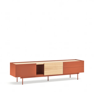 Mueble de televisión Otto 2 puertas y 2 cajones teja y roble