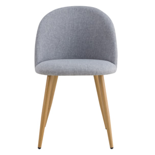 Lot de 2 chaises en tissu gris clair et pieds en métal - Cozy